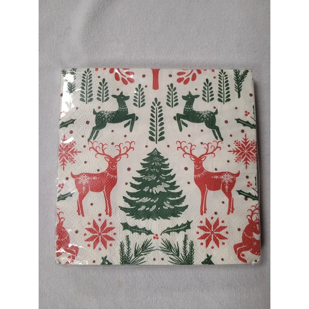 Place Time‎ Holiday Lunch Napkins 20 Count Christmas Reindeer 5$ea 7 pkgs